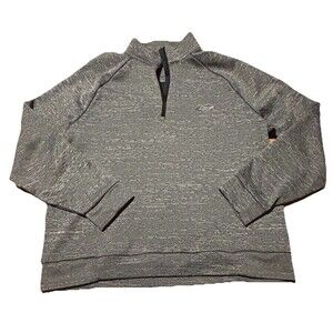 Greg Norman Quarter Zip Pullover Men’s Medium Gray Shark Logo Golf Sweatshirt